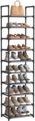 SONGMICS 10 szintes cipőtartó állvány fém vázzal szürke (EUZ-LSH010G01)