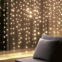 Somogyi Elektronic KIN168DWW DOT LED-es fényfüggöny, 168 melegfehér LED, állófényű, átlátszó vezeték, hálózati, beltéri (KIN168DWW)