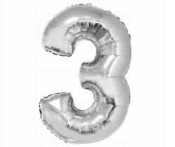 GoDan Fólia lufi 3-as szám - ezüst, 76 cm, 1 db, Smart