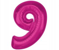 GoDan Smart Fólia lufi - 9-es szám, rózsaszín - 92 cm, születésnap