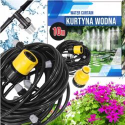 MEMFLOW Vízfüggöny Köd Öntöző Tömlő Szett 10m Kerti Esőztető (Kurtyna Wodna Mgiełka Zestaw )