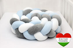 Scamp Plüss fonott rácsvédő 180 cm fehér-szürke-babakék