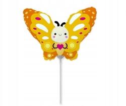 Flexmetal Pillangó fólia lufi - sárga, 14 inch