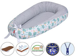 Scamp pamut babafészek kókuszbetétes - Hedgehog Green