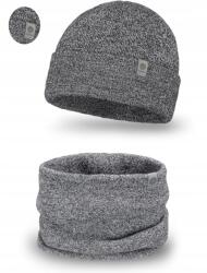 PaMaMi Férfi téli szett Lengyel Pamami sapka, meleg, testhezálló, csőszerű (19003+16106 komplet zimowy czapka komin)