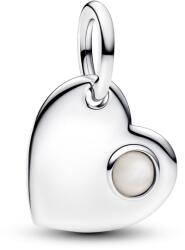 Pandora Június gravírozható szív fehér köves függő charm - 794295C06 (794295C06)