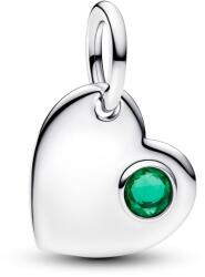 Pandora Május gravírozható szív zöld köves függő charm - 794295C05 (794295C05)