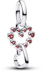Pandora Összefonódó szívek és vörös kövek függő charm - 794435C01 (794435C01)