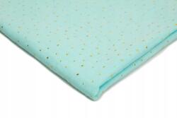 Orient Fashion Musszlin Pamut nr58 Aqua arany pöttyökkel 1/2 méter (Muślin_Złote_Kropki Nr_58_Aqua 0,5)
