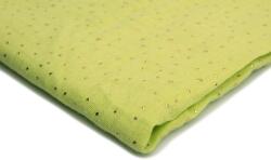 Orient Fashion Muszlin Pamut arany pöttyös No. 59 Lime 1/2 méter (Muślin_Złote_Kropki Nr_59_Limonka 0,5)