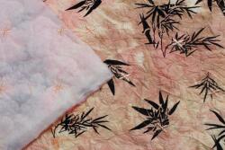 Orient Fashion Steppelt szövet, steppelt anyag, 14. sz. Bézs-rózsaszín 1/2 méter (Pikówka_Tkanina (liście)_14_Beż-róż 0,5)