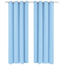  vidaXL Sötétítő függönyök karikákkal, 2 db, 135x175 cm, türkiz (132207)