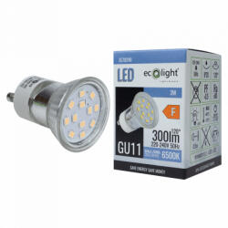 ECOLight LED izzó spotlámpa GU11 GU10 3W 270lm 6500K Hidegfény (ECOLED1215)
