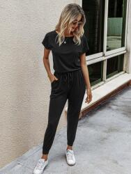 Shein IC76306 Shein Fekete Melegítő Overál Húzózsinór (50) S