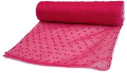 Orient Fashion Hímzett organza pöttyökkel, Nr. 28 Málna, 1/2 méter (Organza_Kropki Nr_28_Malina 0,5)