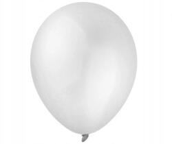  Metálfehér latex Lufik 9 hüvelykes - 100 db, parti dekoráció