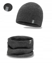 PaMaMi Férfi szett Lengyel téli grafit Pamami kémény sapka univerzális (14001+16106 komplet zimowy czapka komin)
