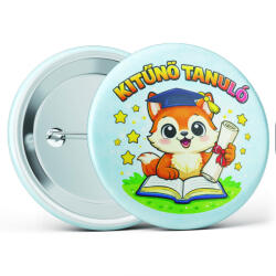 Partikellékek Kitűnő tanuló (rókás) - vidám iskolai kitűző