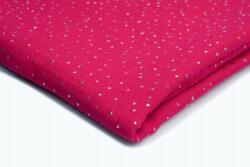 Orient Fashion Muszlin Pamut arany pöttyös No. 23 Fukszia 1/2 méter (Muślin_Złote_Kropki Nr_23_Fuksja 0,5)