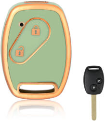 Honda 2 gombos autókulcs TPU tok zöld arany (THO003AZO)