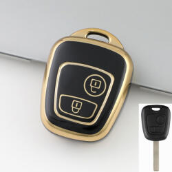  Fiat 2 gombos kulcs tpu tok fekete arany (TCI016AFK)