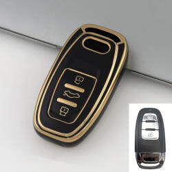  Audi 3 gombos smart kulcs TPU tok fekete arany (TAU008AFK)