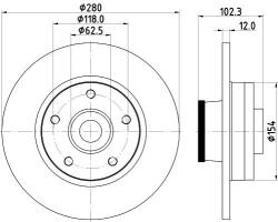 MINTEX féktárcsa MINTEX MDC1764 for NISSAN, OPEL, RENAULT, VAUXHALL (MDC1764)