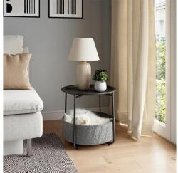 Vicco Liva dohányzóasztal - fekete, kerek kivitel, Ø 47 × 50 cm