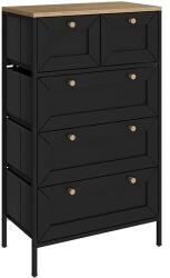 Vicco Belaro 5 fiókos komód - fekete, 56 × 30 × 95 cm