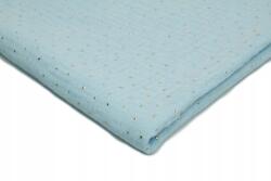 Orient Fashion Muszlin Pamut nr13 Égszínkék arany pöttyökkel 1/2 méter (Muślin)