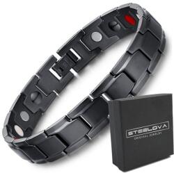 STEELOVA Elegáns Fekete Mágneses Karkötő +kiegészítők (BS1447)