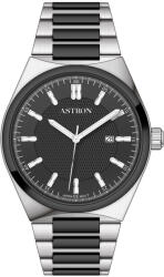 ASTRON 8067-1 quartz férfi karóra, bicolor (fekete és ezüst színű) nemesacél tok, bicolor (fekete és ezüst színű) nemesacél csat, fekete számlap, WR50M vízállóság (8067-1) - astronora