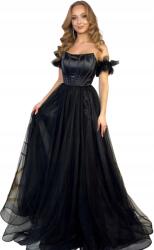  Lila Fekete Hosszú Tüll hercegnő ruha szalagavató bálra Xs