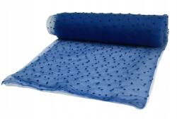 Orient Fashion Hímzett organza pöttyökkel, No. 17, búzavirág kék, 1/2 méter (Organza_Kropki Nr_17_Chaber 0,5)