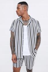 Boohooman IC72104 Boohooman Csíkos Rövid Ujjú Ing (50) S