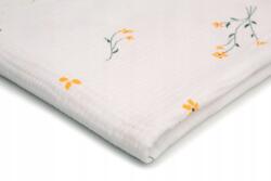 Orient Fashion Nyomtatott muszlin, Pamut, Sárga virágok mintával 1/2Mb (Muślin druk)