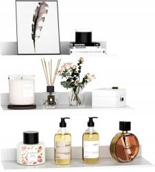  Fém fali könyvespolc szett 3 db fehér fúrás nélkül 30/35/40 cm (400711180119)