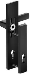 Metal-Bud ATLAS külső ajtókilincs és lemez 92 mm-es fekete kilincs + vékony lemez - 88 mm-es ajtókhoz (50-MB-AT92CS-88)