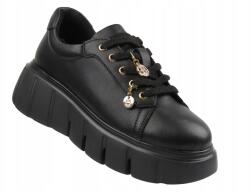Cambell Női Félcipő Cambell 25-19375 Fekete Fűzős Cipzár Természetes Bőr (25-19375.CZARNY)