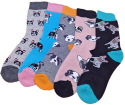 Aura Via VASTAG női zokni KUTYA mintás 5 pár/cs 35-38 31426