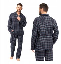 Key Férfi kétrészes flanel pizsama hosszú meleg nadrággal Key L (MNS 480 M)