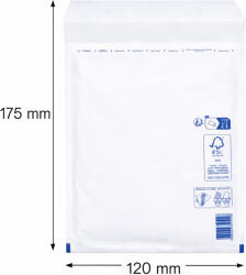  Légpárnás boríték, bubis boríték - Fehér 120x175 mm A/11 (W1 méret) 1 darab (A11)