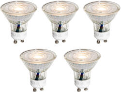 LUEDD 5 darabos GU10 50 mm-es LED izzókészlet, átlátszó, 4, 9 W, 450 lm, 3000 K (03274)