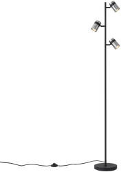 QAZQA Modern fekete állólámpa füstüveggel, 3 égős - Gianni (110403)