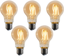LUEDD 5 darabos E27 dimmelhető LED izzókészlet A60 arany 4W 420 lm 2200K (03278)