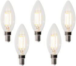 LUEDD 5 darabos E14 3 lépésben dimmelhető LED izzókészlet B35 átlátszó 4W 450 lm 2700K (03233)