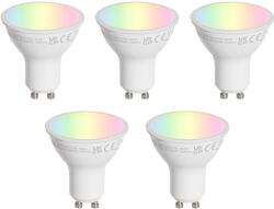 LUEDD 5 darabos GU10 50 mm-es LED izzókészlet, átlátszó, 4, 7 W, 400 lm, 2200-2400 K (03260)