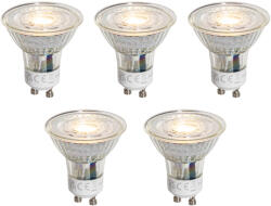 LUEDD 5 darabos GU10 50mm-es dimmelhető LED izzókészlet, átlátszó, 4, 9W, 500 lm, 2700K (03259)