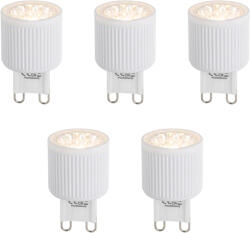 LUEDD 5 darabos készlet G9 24 mm-es, 3 lépésben dimmelhető LED izzókból, 3W, 300 lm, 2700K (03031)