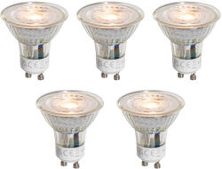 LUEDD 5 darabos GU10 50 mm-es LED izzókészlet, átlátszó, 3W, 250 lm, 2200K (03276)